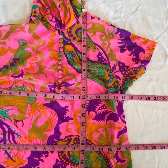 🎉HP🎉 Vintage Val Mode MOD Psychedelic Floral Blouse Shirt Top EUC Size SMALL - Picture 15 of 16